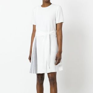 Emporio Armani white dress with pleated insert